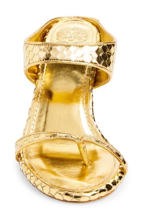 Vince Camuto Brisa Lizard Embossed Mule Sandal In Gold