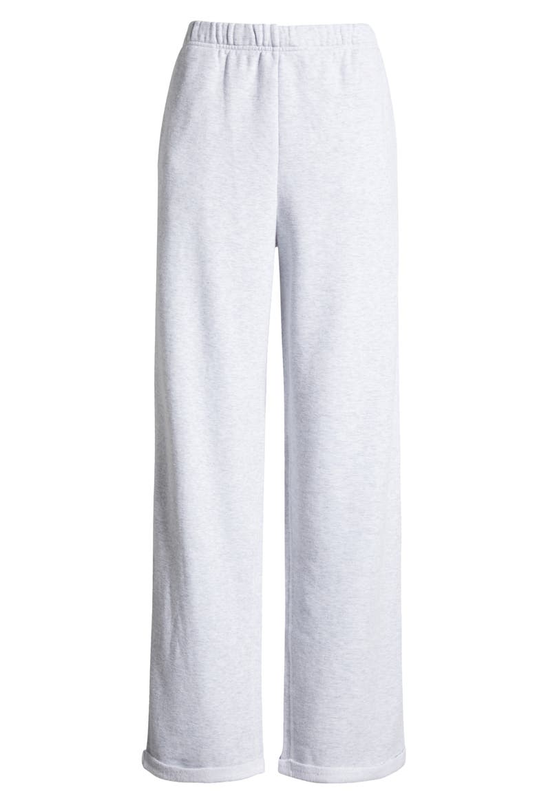 Cotton Blend Fleece Classic Straight Leg Pants, Alternate, color, LIGHT HEATHER GREY