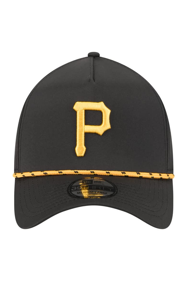 Men's New Era  Black Pittsburgh Pirates 39THIRTY A-Frame Perforated Flex Hat, Alternate, color, Black