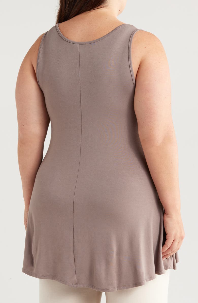 24seven Comfort Apparel Jersey Tunic Tank, Alternate, color, Taupe