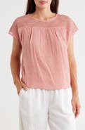 CHELSEA AND THEODORE Open Stitch Short Sleeve Top