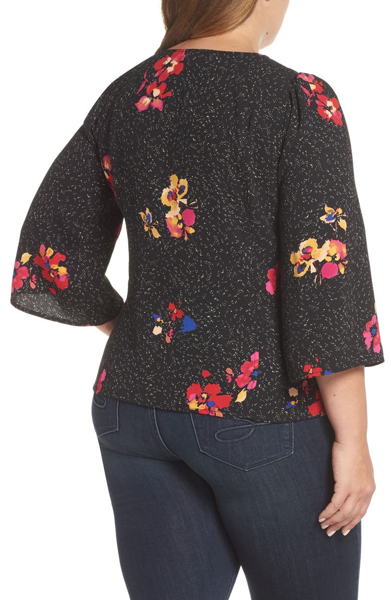 BP. Button Front Print Blouse, Alternate, color,