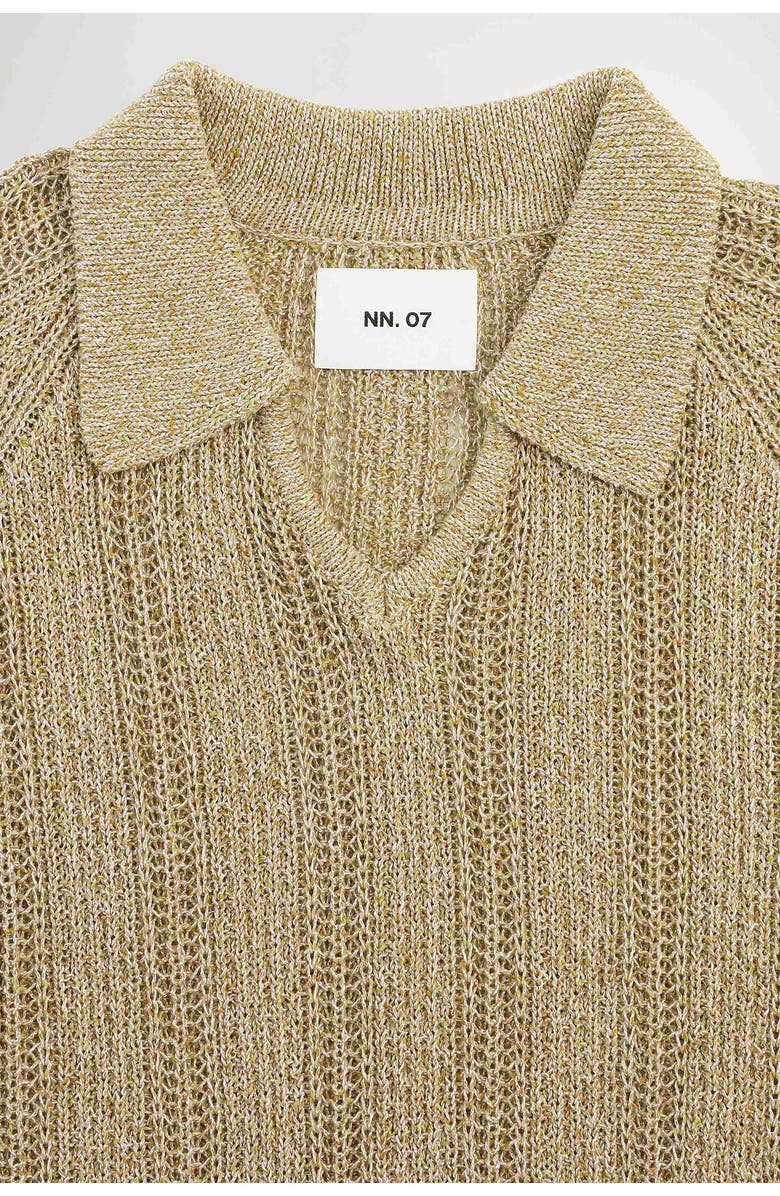 NN07 Cale Johnny Collar Sweater Polo, Alternate, color, Beige/ Sea Spray