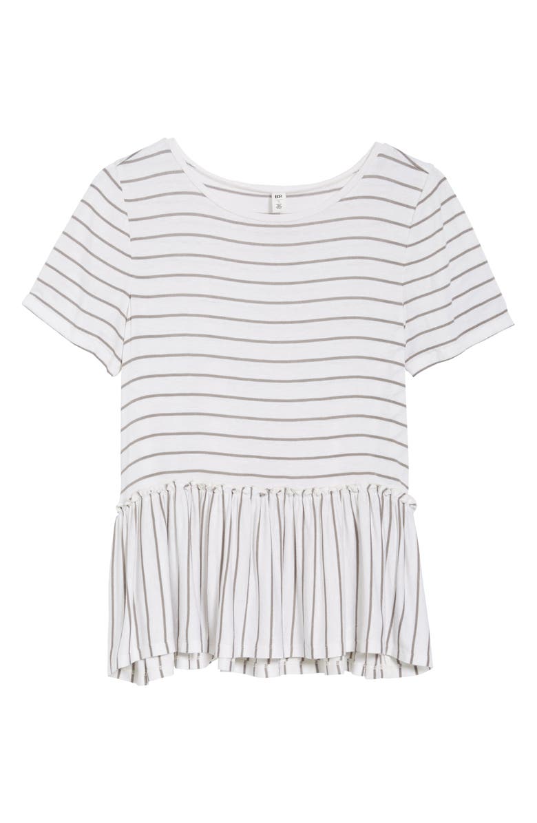 BP. Remix Stripe Peplum Top, Alternate, color, 