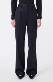Max Mara Cannes Pleated Wool Twill Pants