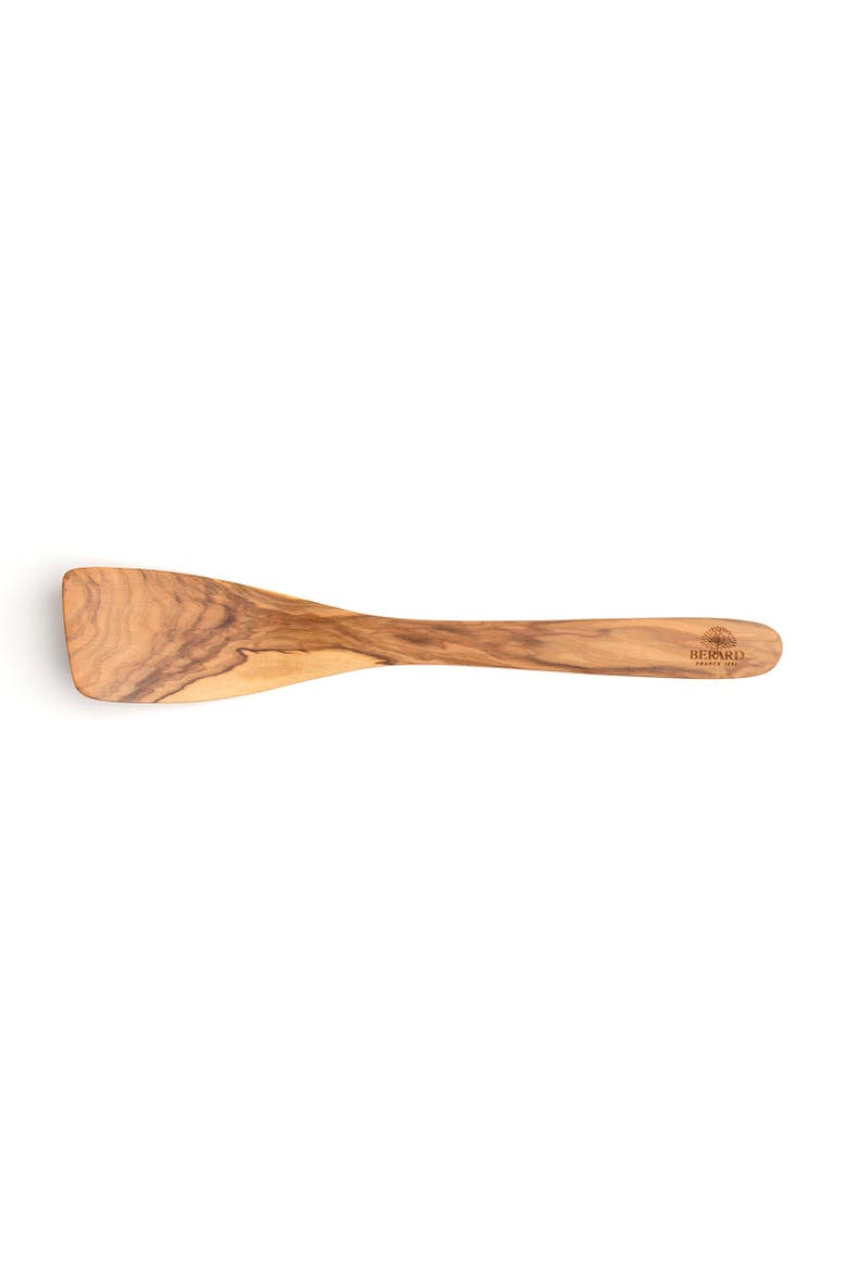 Handcrafted Olive Wood 12 Inch Curved Spatula, Alternate, color, Brown