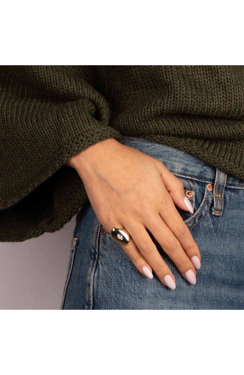 BY ADINA EDEN Marquise Wave Pinky Ring, Alternate, color, Gold