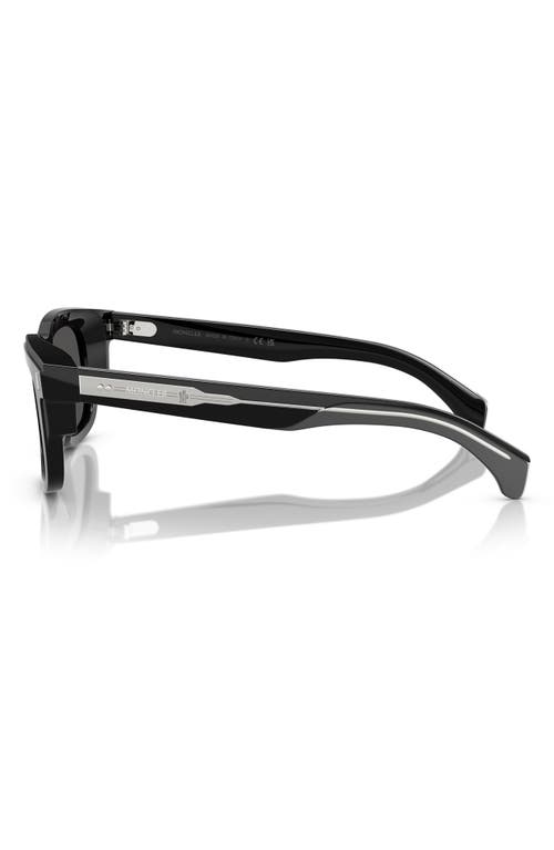 Moncler Claro 51mm Polarized Square Sunglasses In Shiny Black