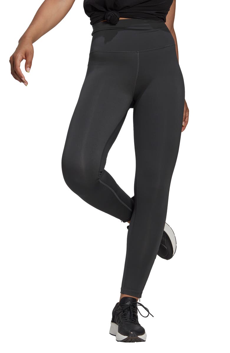 ADIDAS SPORTSWEAR High Waist Zip Cuff Tights, Main, color, 