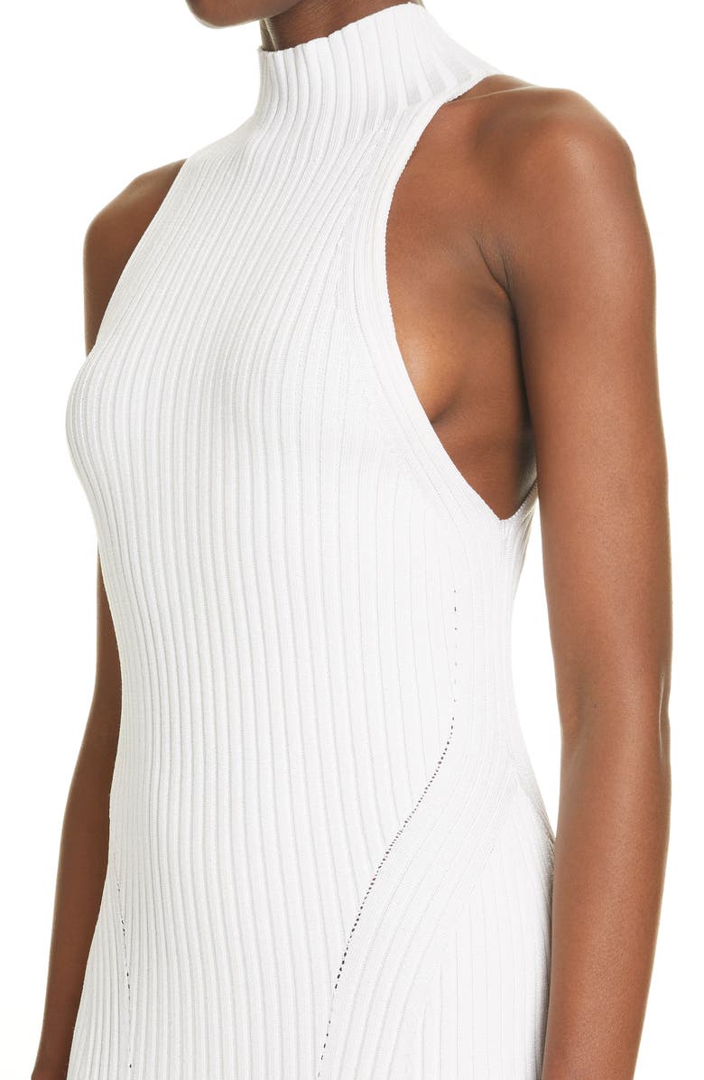 Balmain Ribbed Knit Body-Con Midi Dress, Alternate, color,