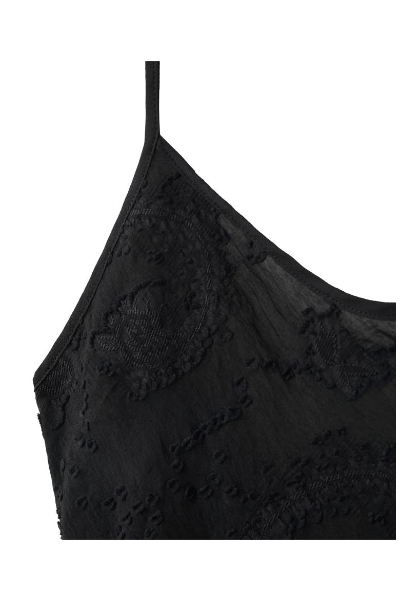 Embroidered Chiffon Slipdress, Alternate, color, BLACK