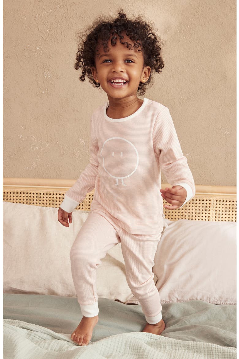 Snoozy Fitted Two-Piece Graphic Pajamas, Alternate, color, BLUSH STRIPE