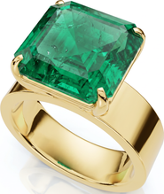 Bliss Diamond 6Ct Asscher Cut Cigar Band Solitaire Emerald Engagement Ring Gold Lab Grown
