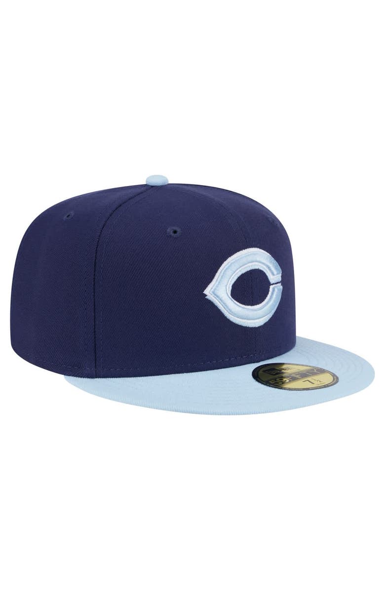 New Era Men's New Era Navy/Light Blue Cincinnati Reds Color Pack 2-Tone 59FIFTY Fitted Hat, Alternate, color, 