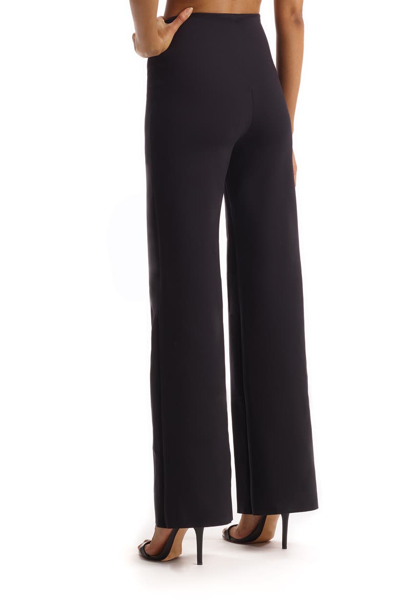 Wide Leg Neoprene Leggings, Alternate, color, BLACK