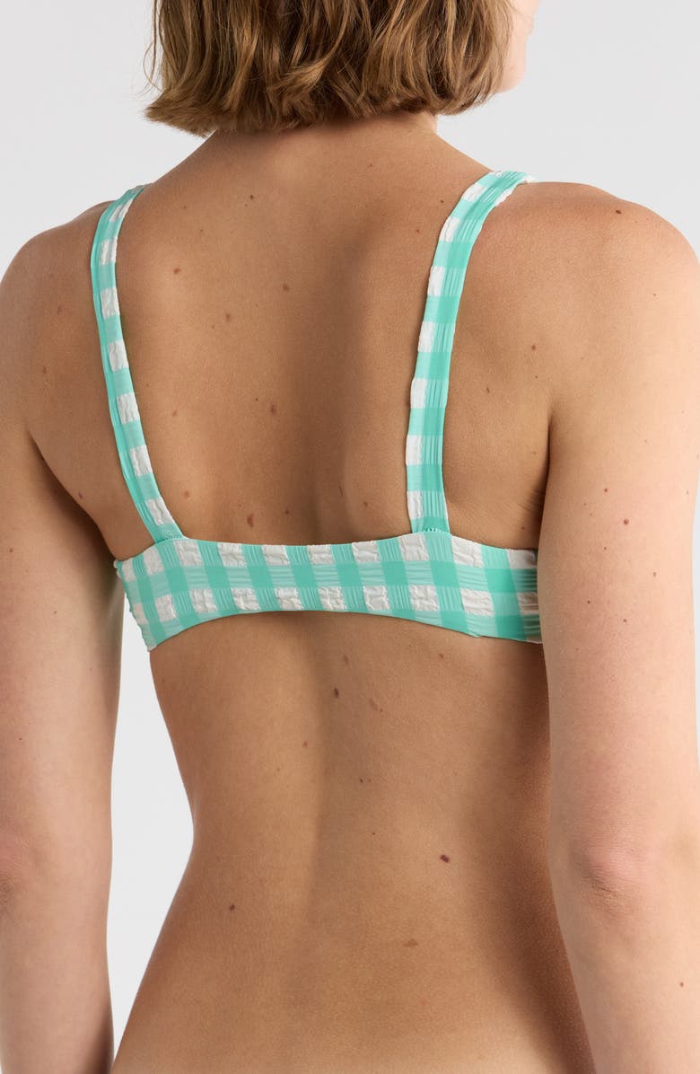 Vitamin A<sup>®</sup> Lou Bikini Top, Alternate, color, Seafoam Gingham