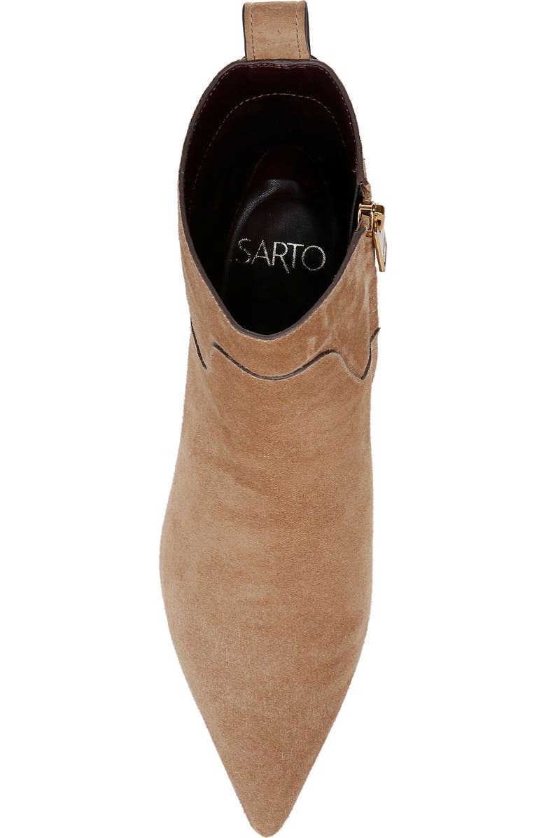 SARTO by Franco Sarto Mala Pointed Toe Kitten Heel Bootie, Alternate, color, Taupe