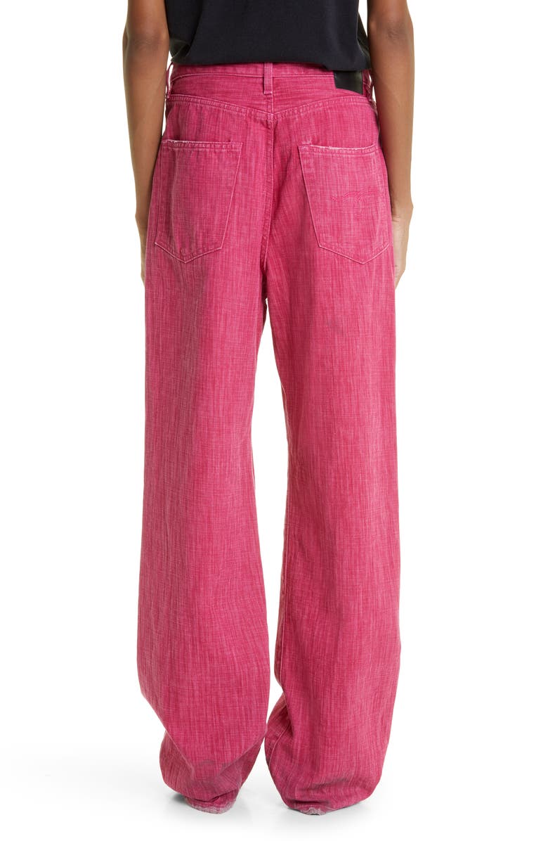 R13 Damon Pleated Wide Leg Jeans, Alternate, color, 