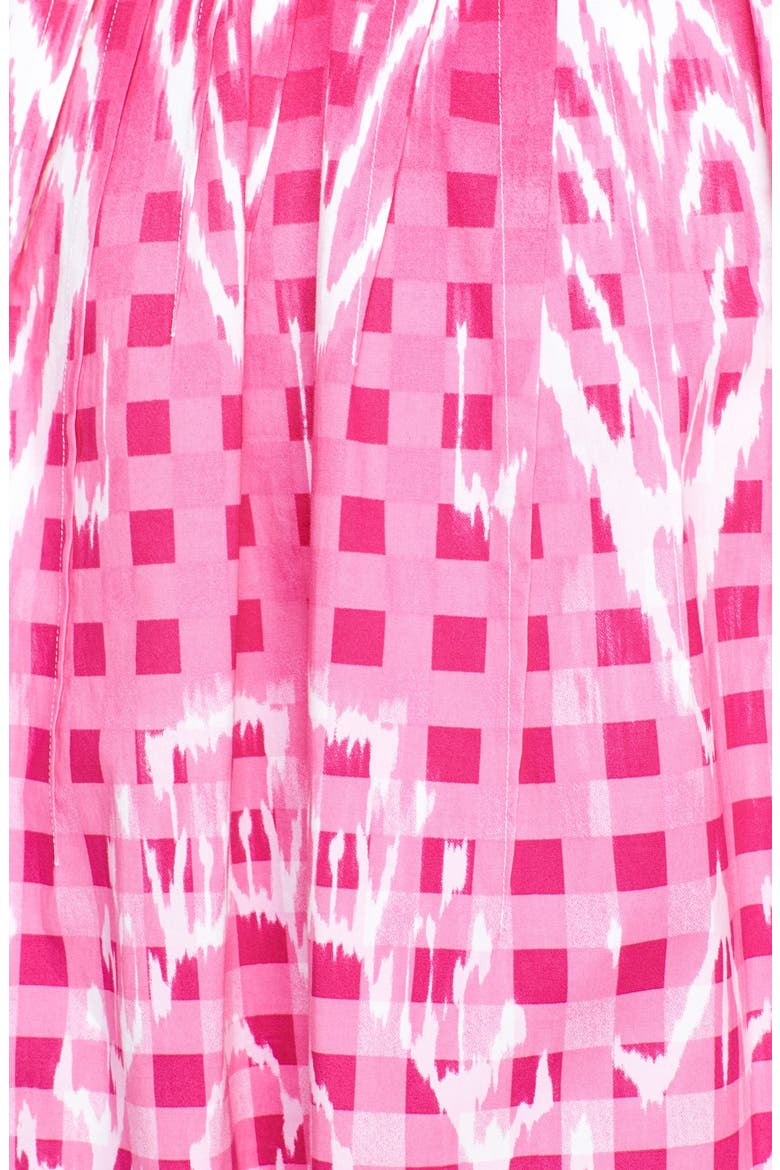 Ikat Print Poplin Dress, Alternate, color, MAGENTA