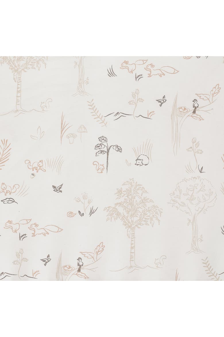 Treetop Fox Woodland Breathable Cotton Fitted Crib/Toddler Sheet, Alternate, color, Cream