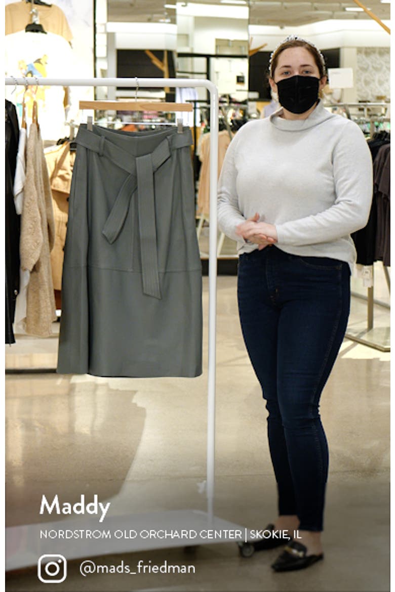 Topstitch Belted Leather Skirt video