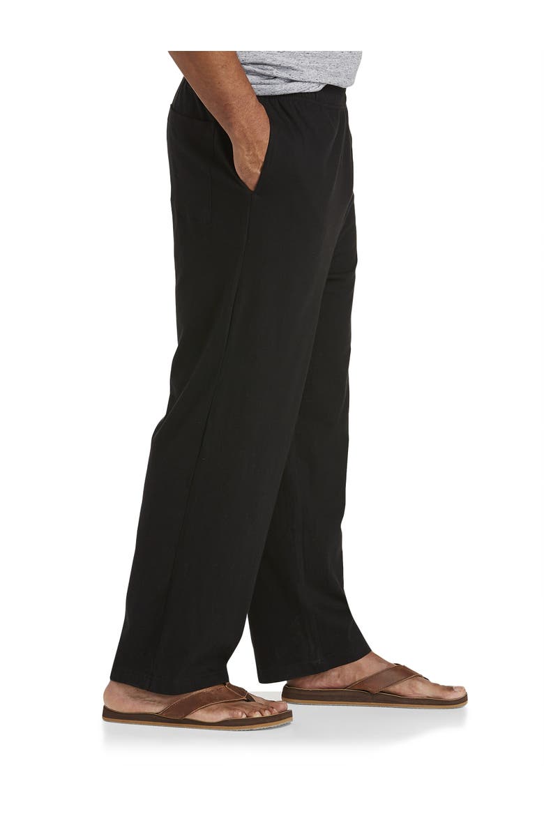 Big & Tall Open-Hemmed Jersey Pants, Alternate, color, BLACK