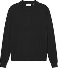 Les Deux Greyson Long Sleeve Wool Polo Sweater