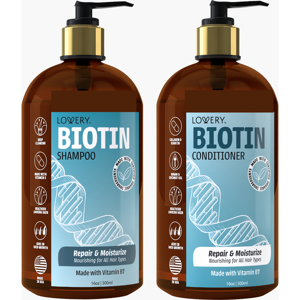Lovery Biotin Shampoo And Conditioner Gift Set In Blue