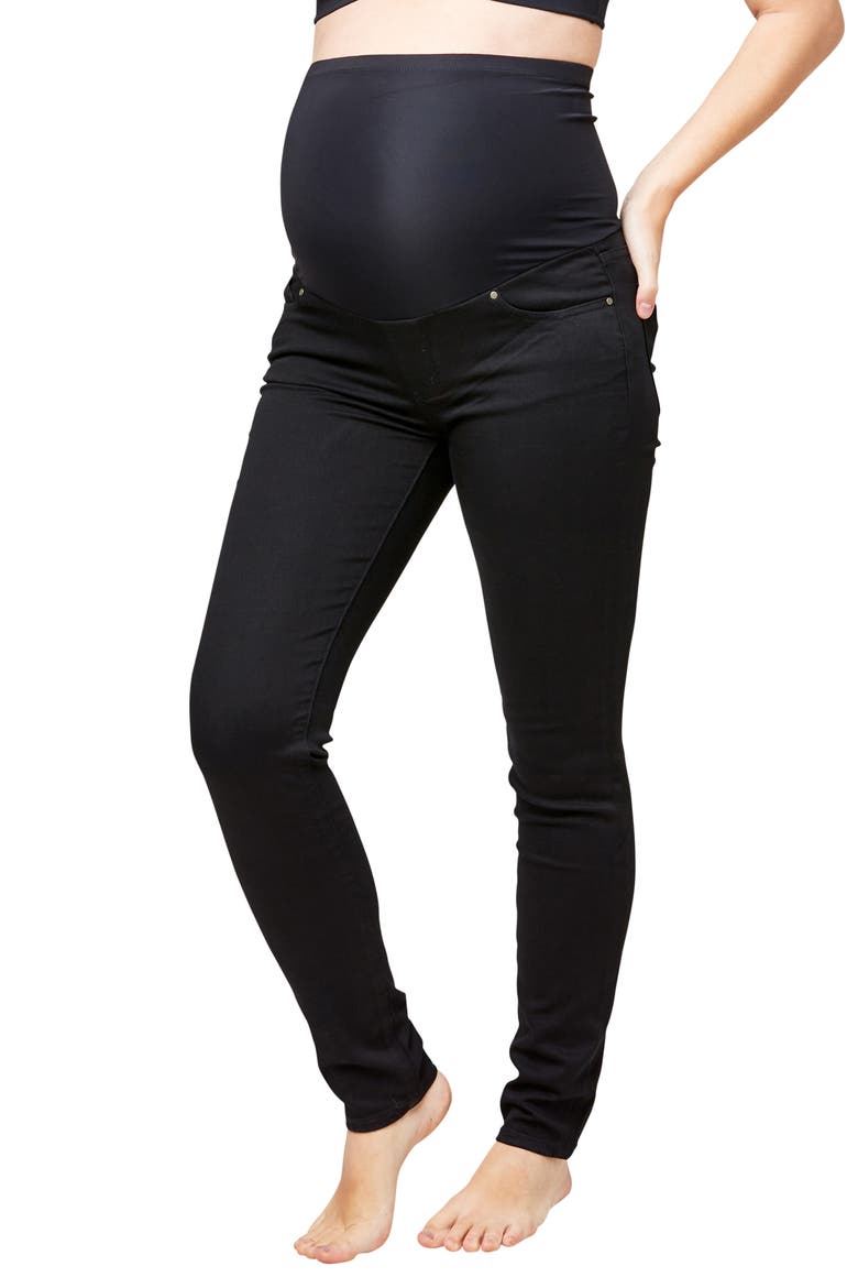 Soho Skinny Over the Bump Maternity Jeans, Main, color, BLACK