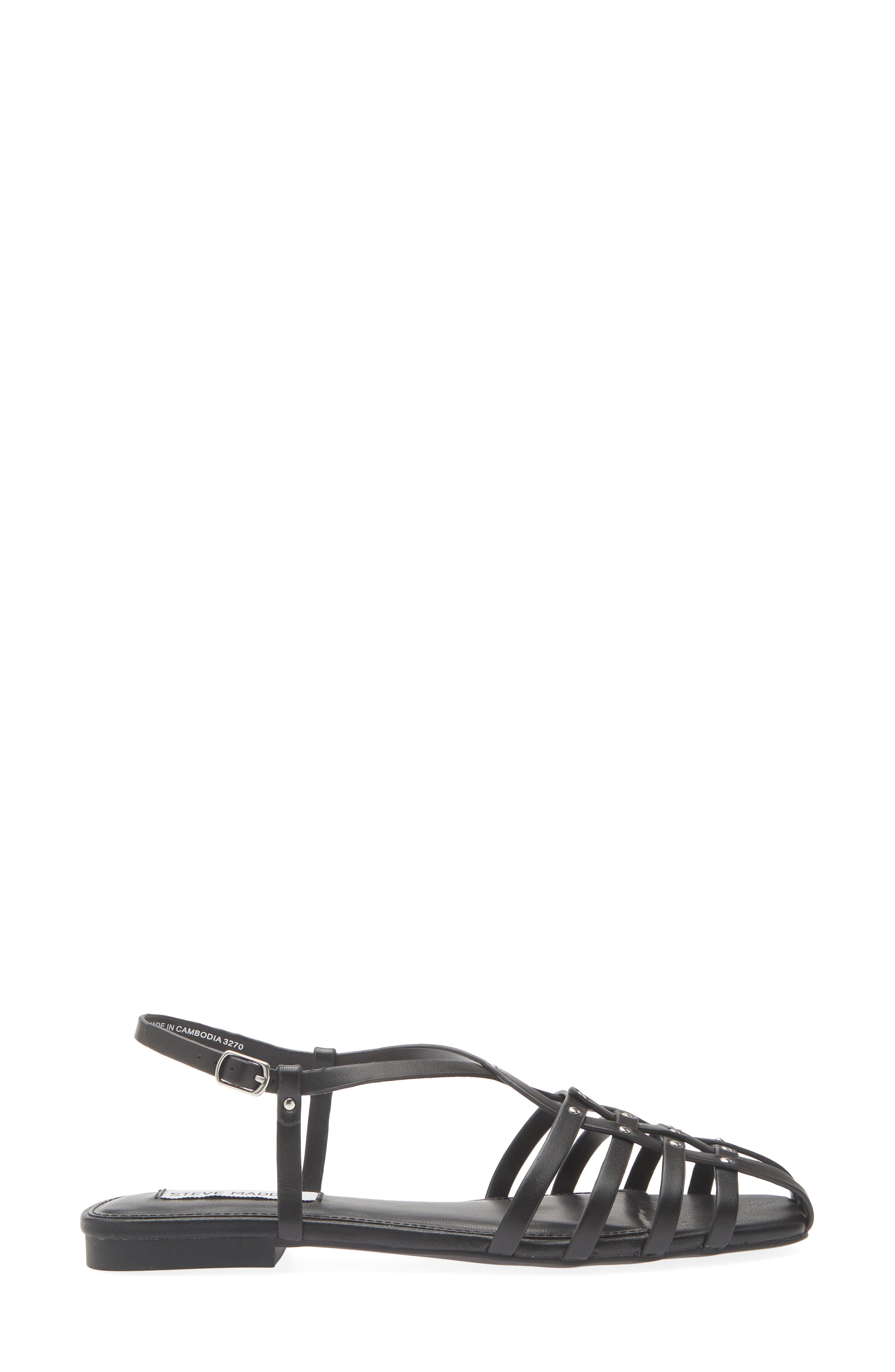 Steve Madden Riverr Slingback Sandal, Alternate, color, Black Leather