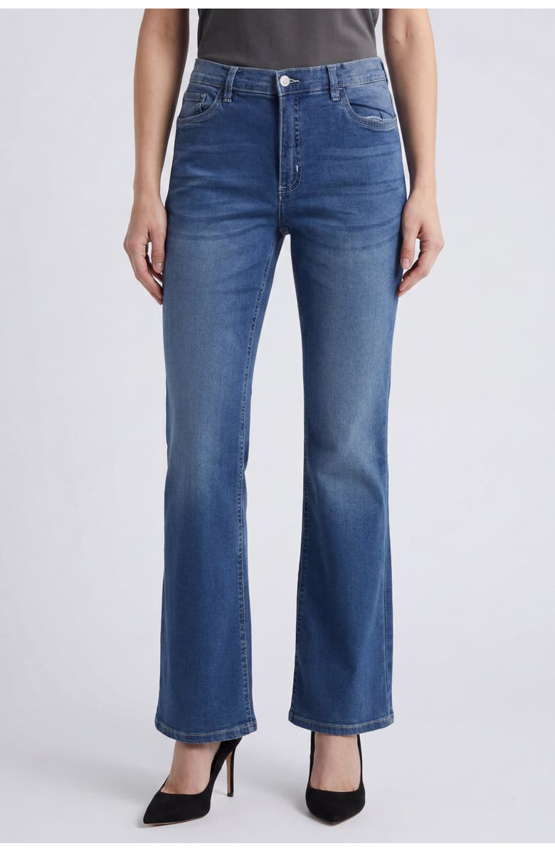 Solomon & Sage Women's High-Waisted Flare Jeans, Main, color, Blue Wash