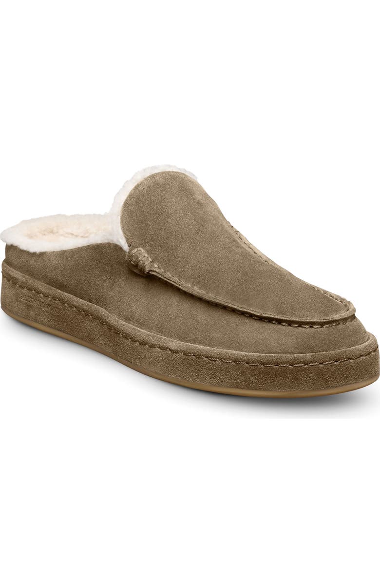 Allen Edmonds Bowen Genuine Shearling Lined Mule Slipper, Main, color, Tobacco