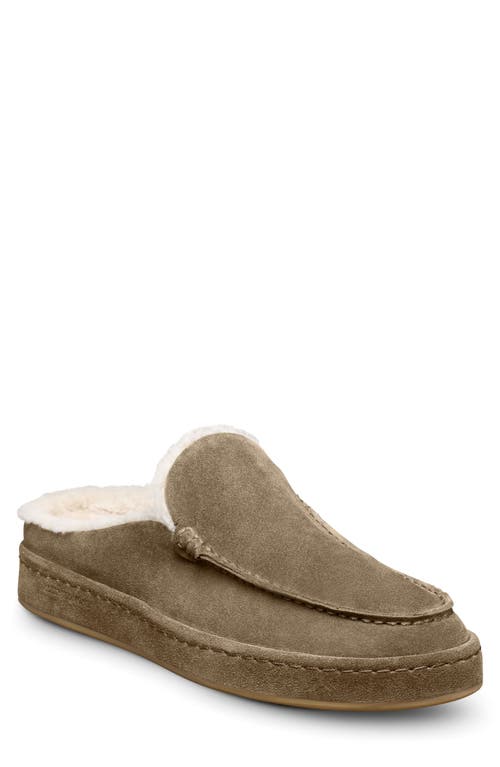 Allen Edmonds Bowen Genuine Shearling Lined Mule Slipper In Brown