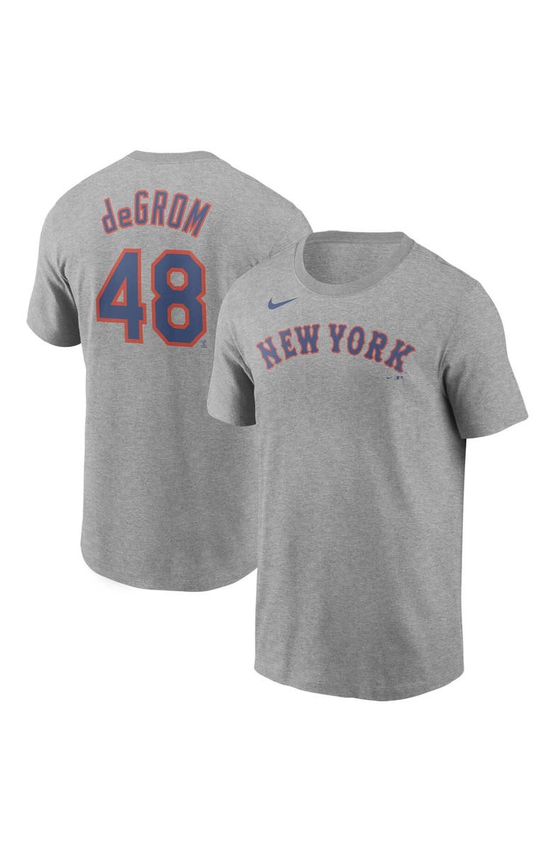 Nike Men's Nike Jacob deGrom Gray New York Mets Name & Number T-Shirt, Main, color, 