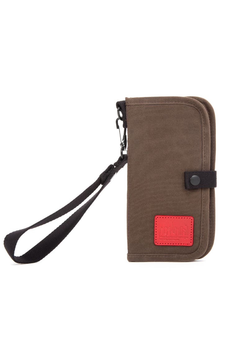 Waxed Nylon Continental Wallet, Alternate, color, Dark Brown