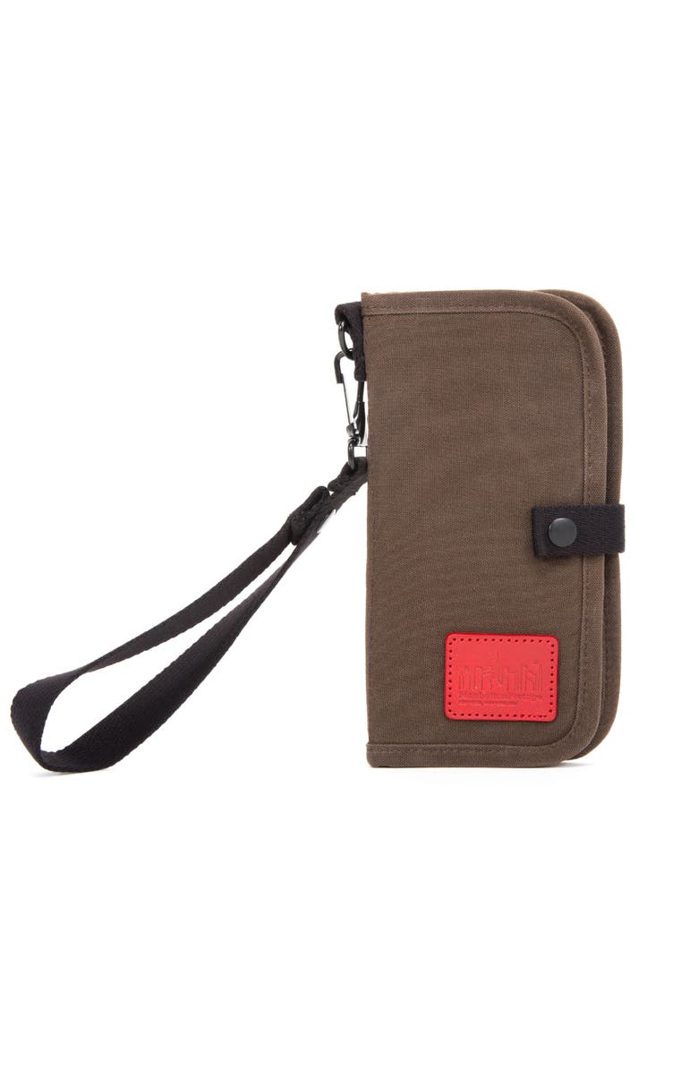 Manhattan Portage Waxed Nylon Continental Wallet, Alternate, color, Dark Brown