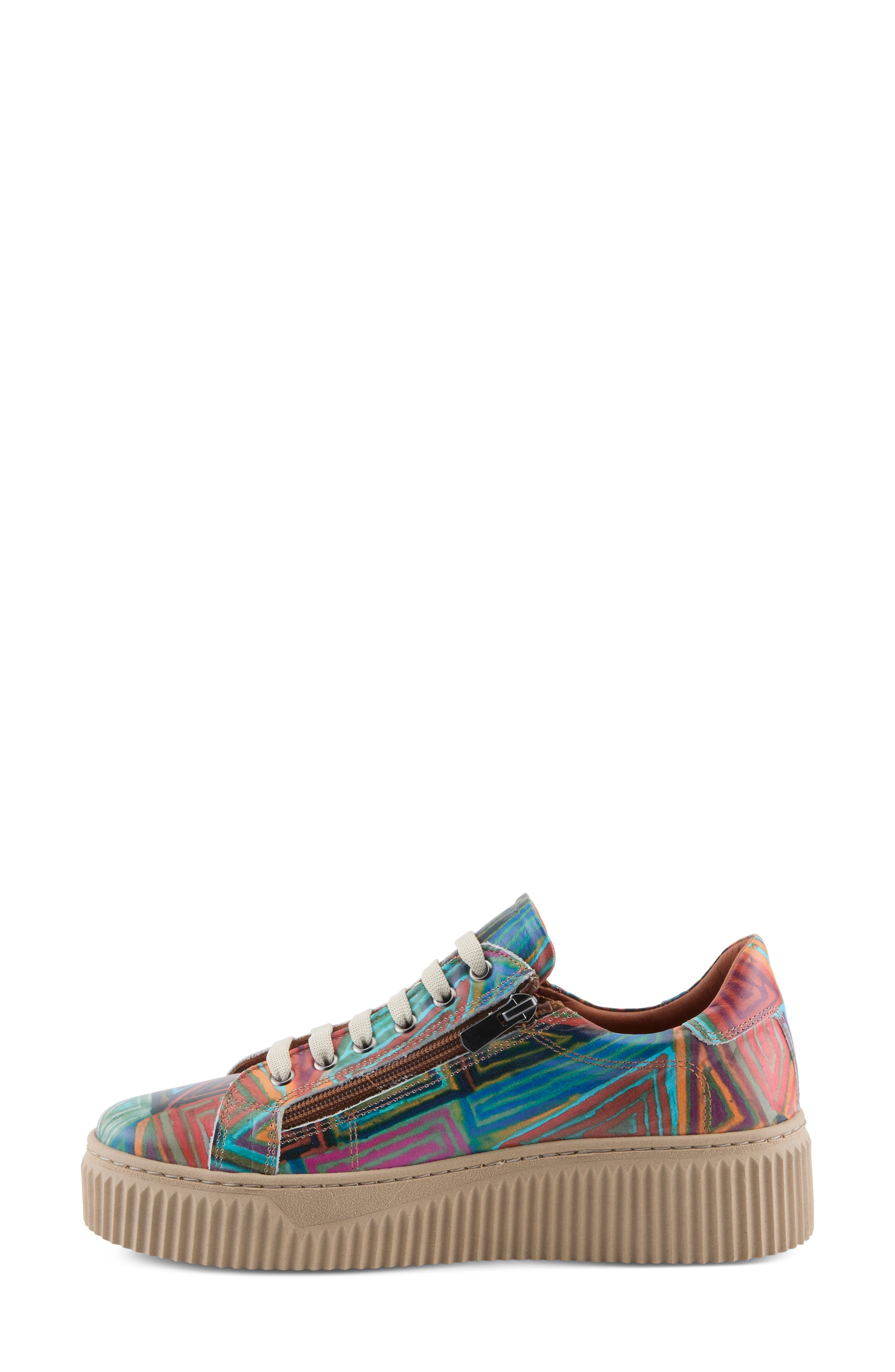 Vibe Leather Sneaker, Alternate, color, RAINBOW