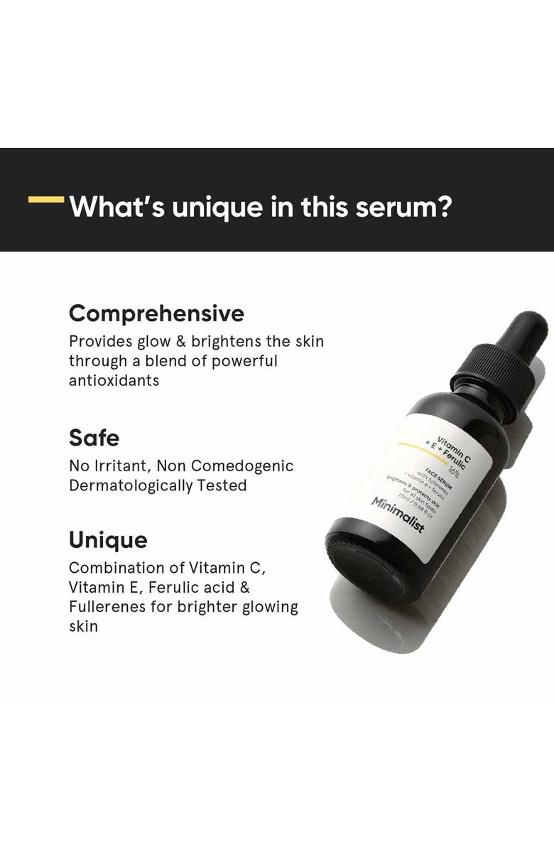 Minimalist Vitamin C + E + Ferulic 16% Face Serum, Alternate, color,