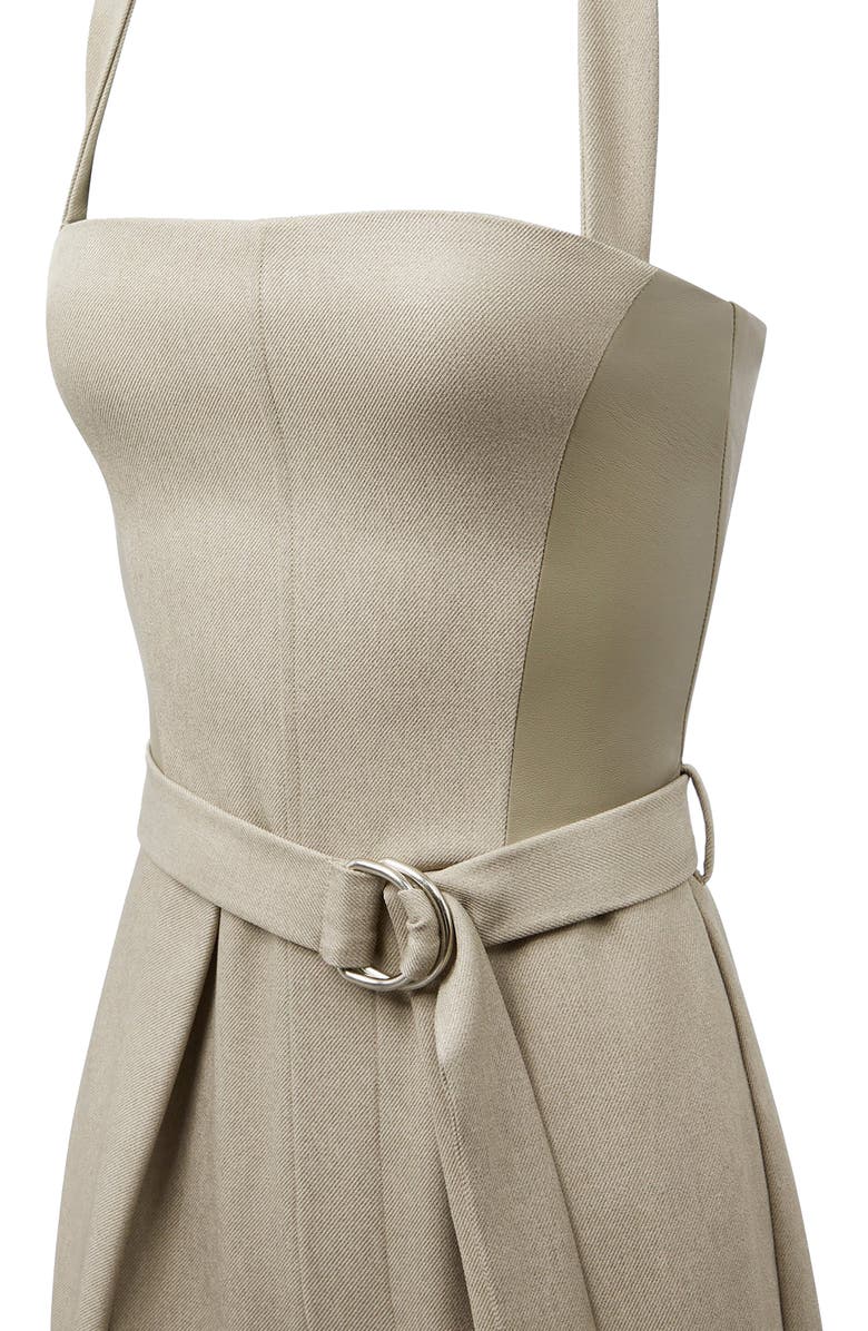 Manière De Voir Sabine Tailored Pleat Jumpsuit with Belt, Alternate, color, Beige