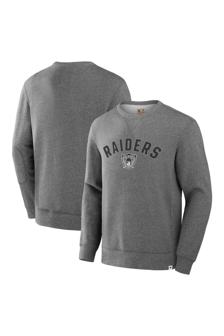 Men's Fanatics  Heather Gray Las Vegas Raiders Loop Terry Pullover Sweatshirt, Main, color, Heather Gray
