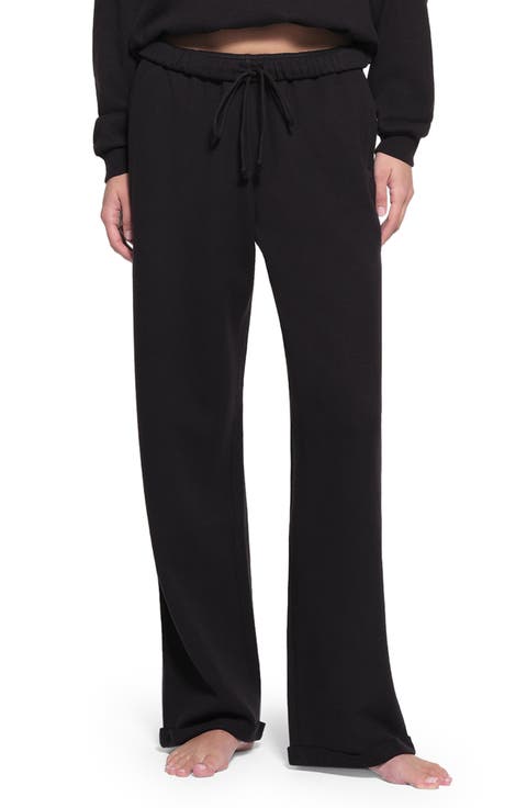 Cotton Blend Fleece Classic Straight Leg Pants (Regular & Plus)