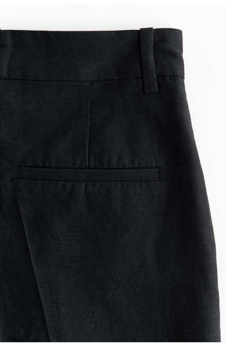 H&M Tailored Linen-blend Shorts, Alternate, color, Black