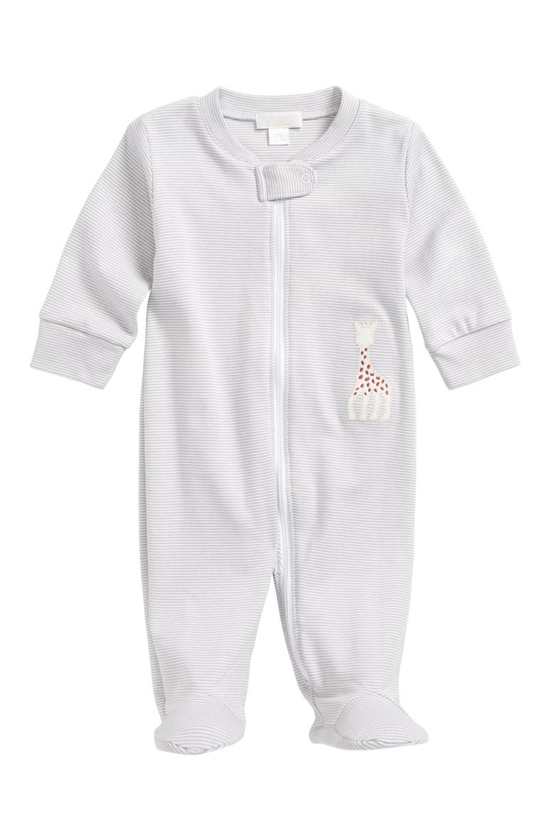 x Sophie la Girafe Stripe Footie, Main, color, GREY