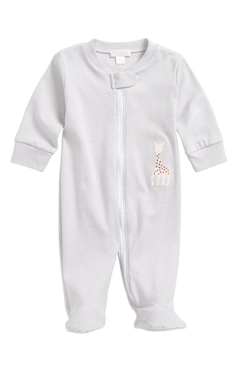 Kissy Kissy x Sophie la Girafe Stripe Footie, Main, color, Grey