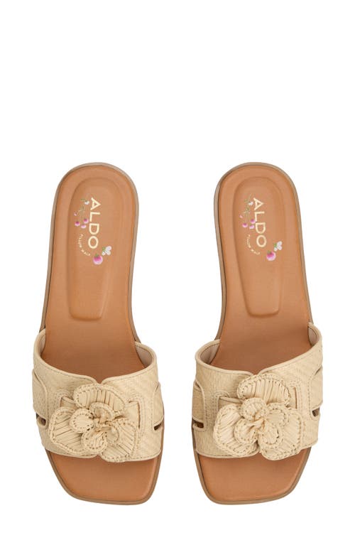 Aldo Seaflower Slide Sandal In Light Beige