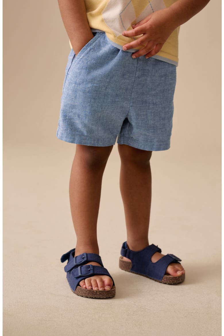 Kids' Linen & Cotton Shorts, Alternate, color, BLUE