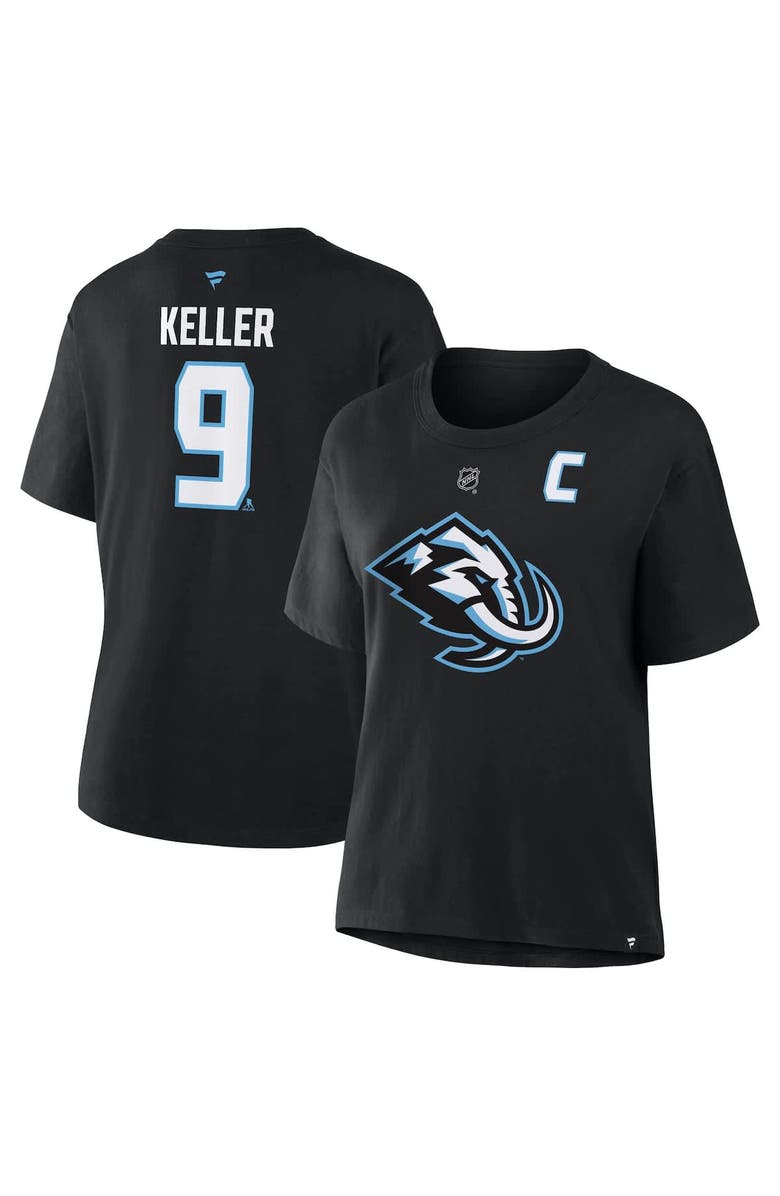 FANATICS Women
s Fanatics Clayton Keller Black Utah Mammoth Authentic Stack Name 
Number T-Shirt, Alternate, color, Black