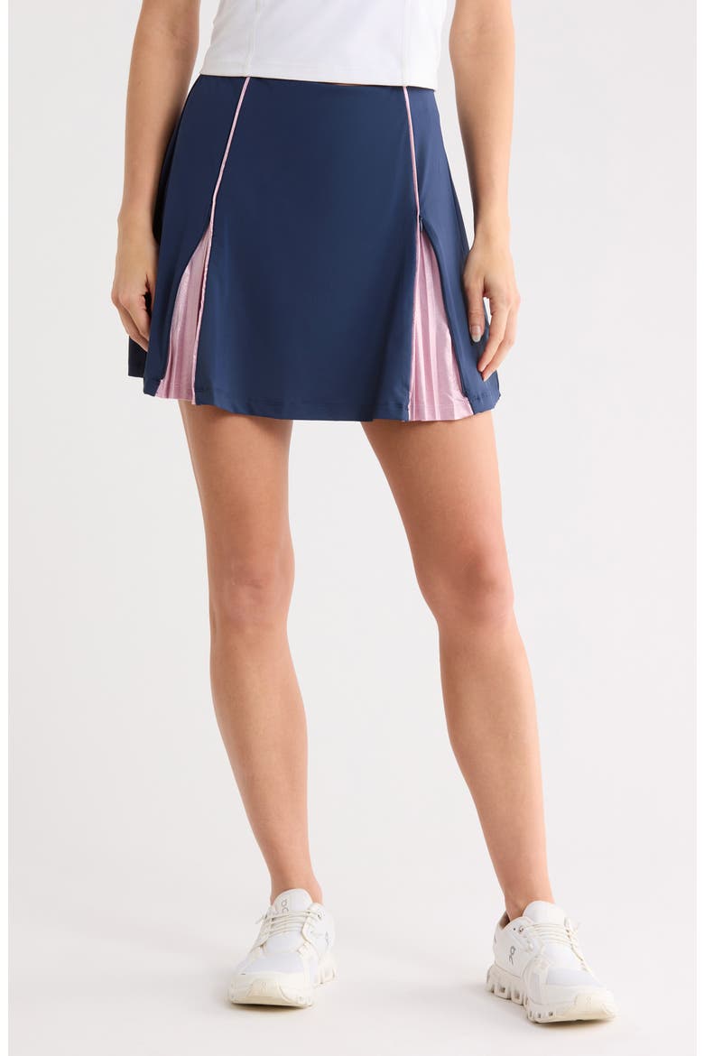 High Waist Colorblock Skirt, Main, color, BLACK IRIS