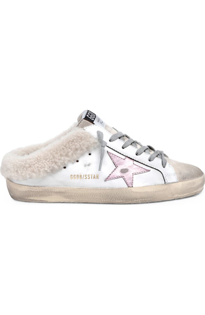 Golden Goose Super-Star Sabot Genuine Shearling Sneaker, Main, color,