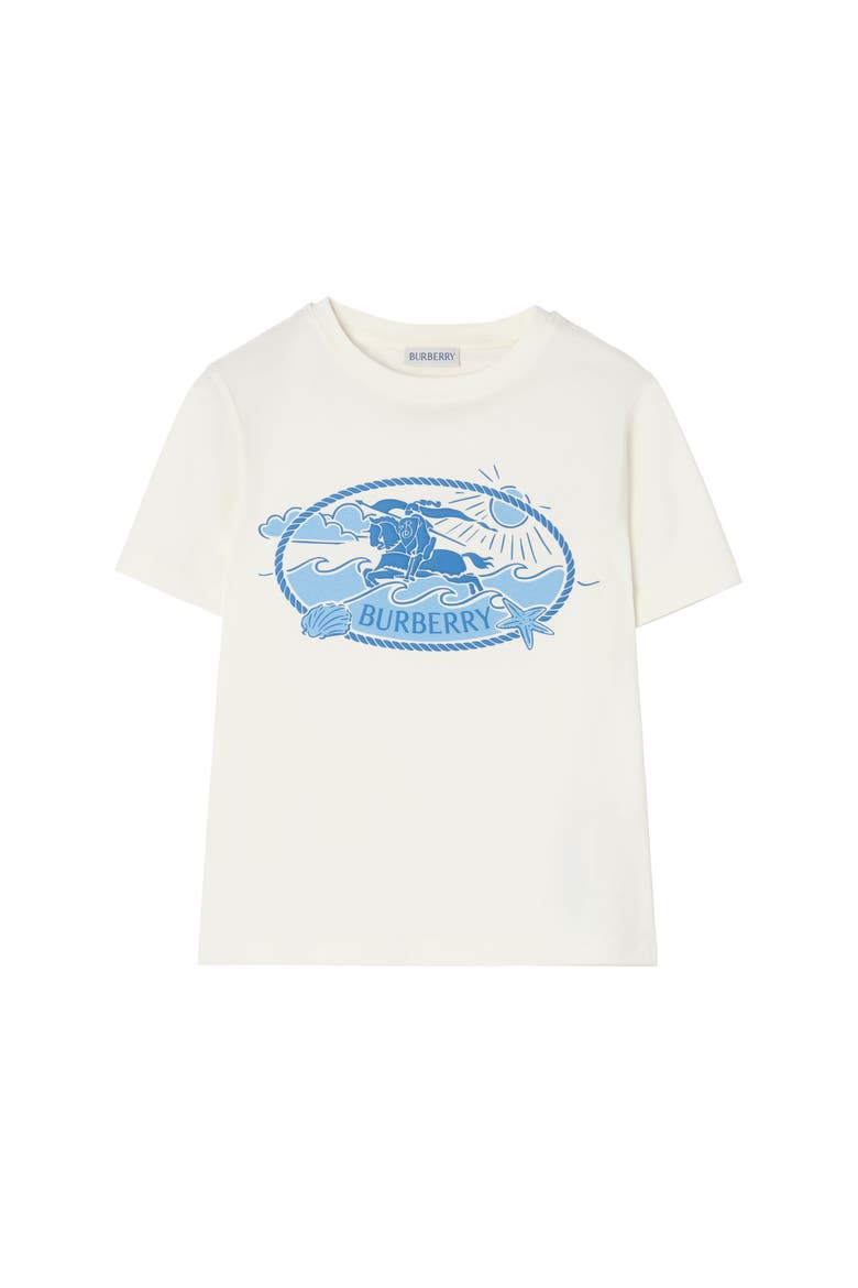 Knight Stamp Cotton T-shirt, Main, color, Chalk white